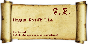Hogya Rozália névjegykártya